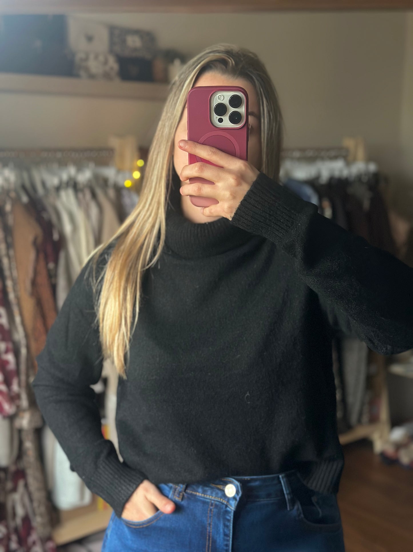 Pull col roulé