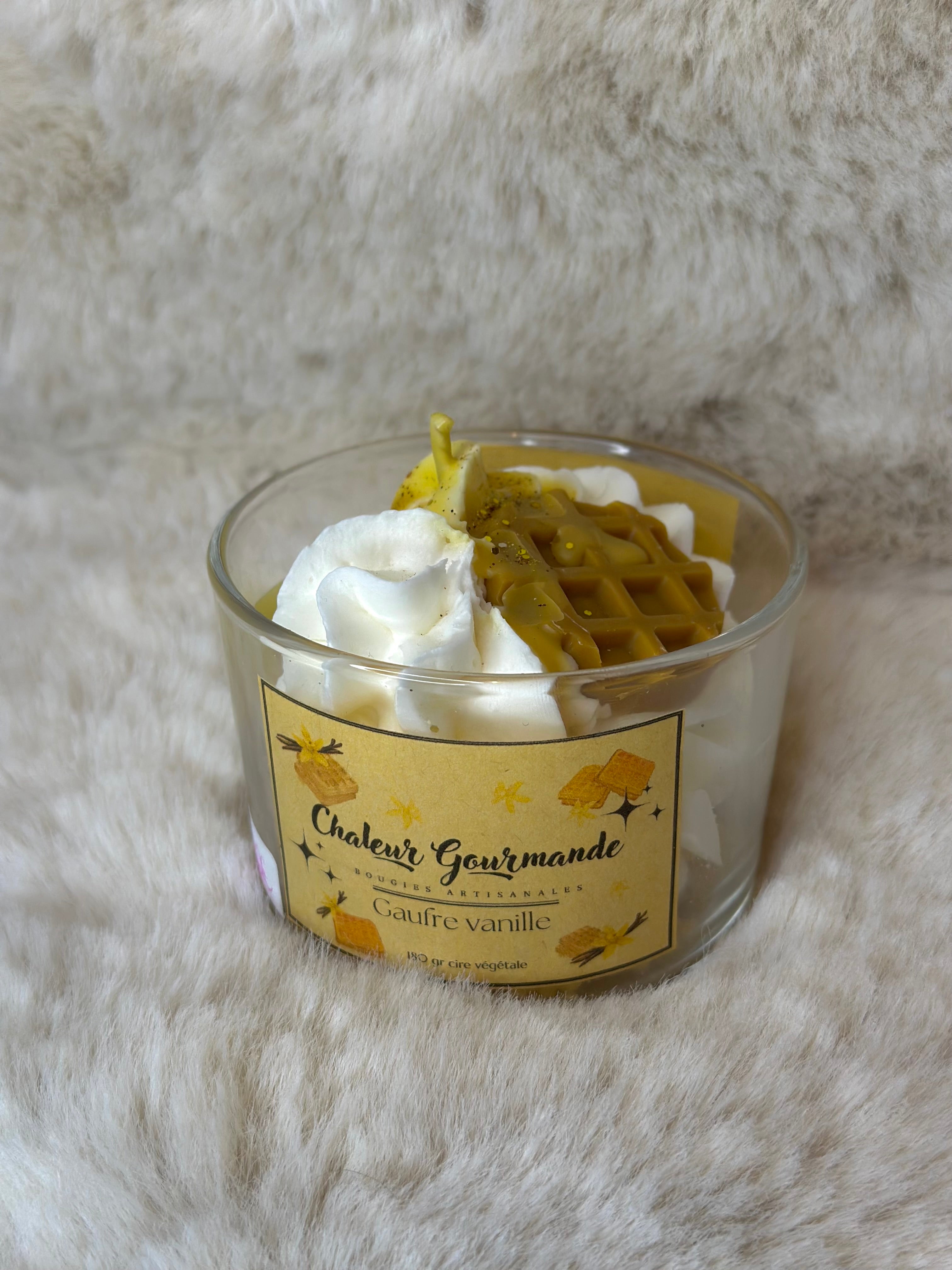 Bougie petite Tasse Gaufre vanille