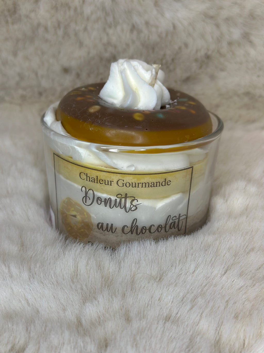 Bougie donuts chocolat chaud