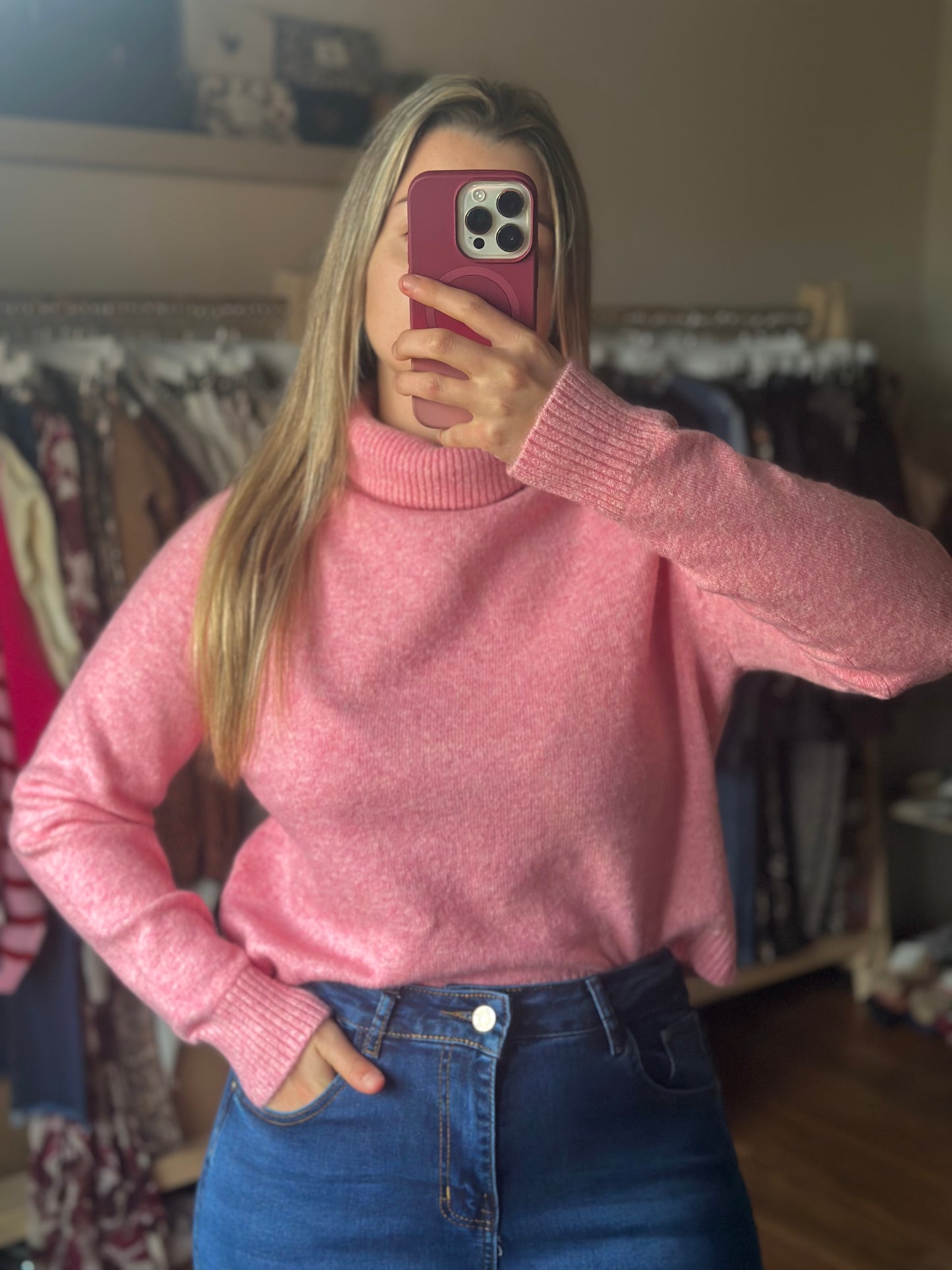 Pull col roulé